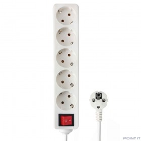 Гарнизон Удлинитель ELB-G5-W-7, 5р, 16А, 7м, с выкл. и заземлением, ур.защиты 1, белый, пакет (21225)