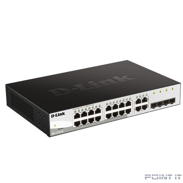D-Link DGS-1210-20/F2A Настраиваемый коммутатор WebSmart с 16 портами 10/100/1000Base-T и 4 комбо-портами 100/1000Base-T/SFP