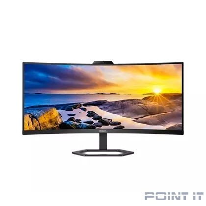 Монитор LCD PHILIPS 34" 34E1C5600HE/00 Black {VA curved 3440x1440 100Hz 1ms 178/178 300cd 2xHDMI DisplayPort 4xUSB USB-C webcam 2x5W}