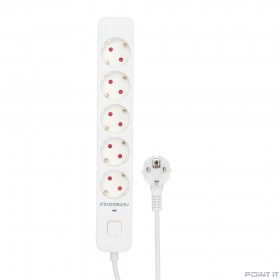 Гарнизон Сетевой фильтр 2.0  EPS-5-W-2  5р, 10А, 2м, ур.защиты 2+, белый, пакет (21442)