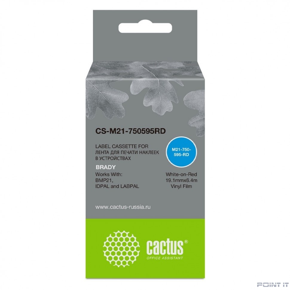 Картридж ленточный Cactus CS-M21-750595RD белый для Brady BMP21-PLUS, BMP21-LAB