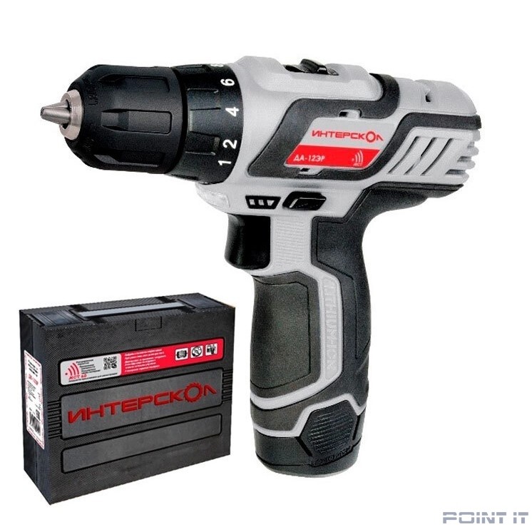 ИНТЕРСКОЛ ДА-12ЭР акк. дрель-шуруп ПРОМО [434.2.2.20] { 12В, Li-ion, 2 аккум., 2Ач }
