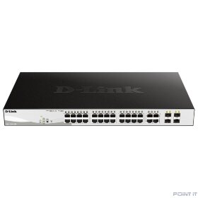D-Link DGS-1210-28P/FL2A Управляемый L2 коммутатор с 24 портами 10/100/1000Base-T и 4 комбо-портами 100/1000Base-T/SFP (24 порта PoE 802.3af/at, РоЕ-бюджет 193 Вт) 