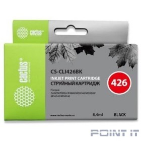 Cactus CLI426BK  Картридж  для Canon MG5140/5240/6140/8140/MX884, черный, 8.4 мл.