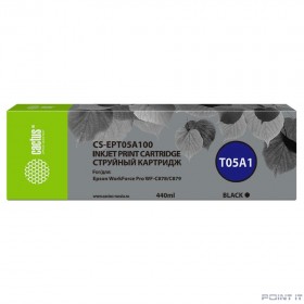 Картридж струйный Cactus CS-EPT05A100 T05A1 черный (440мл) для Epson WorkForce Pro WF-C878/C879