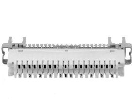 Плинт LSA Profil  размыкаемый, ABS, 10 пар, медные контакты, универсальный, нумерация (1-0), бело-серый NETKO Optima SB