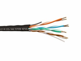 Кабель U/UTP4 cat.5e, 4 пары 24 AWG BC, одножильный, не экранированный, для наружных работ с проволочным тросом, 305м, FLUKE TEST, NETKO Expert 