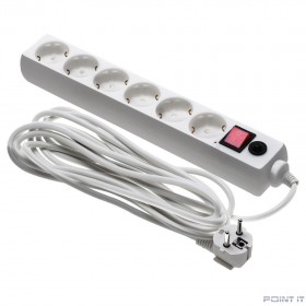 BURO Сетевой фильтр, 6 розеток, 5 метров, (600SH-16-5-W), белый (коробка) {475263}
