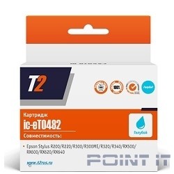 T2 C13T048240 (IC-ET0482) Картридж  для  Epson Stylus Photo R200/R300/RX500/RX600, голубой, с чипом