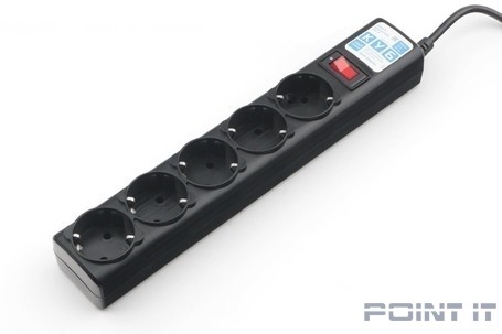 PowerCube Фильтр-удлинитель (SPG5-В2) 1,9 м д/подкл. к UPS (C14), 5 розеток (черный) 10А/2,2кВт