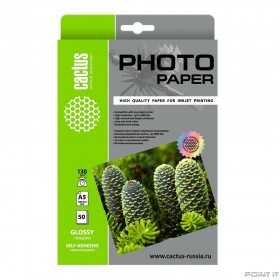 Фотобумага Cactus CS-GSA513050 A5/130г/м2/50л. глянцевое самоклей. для струйной печати