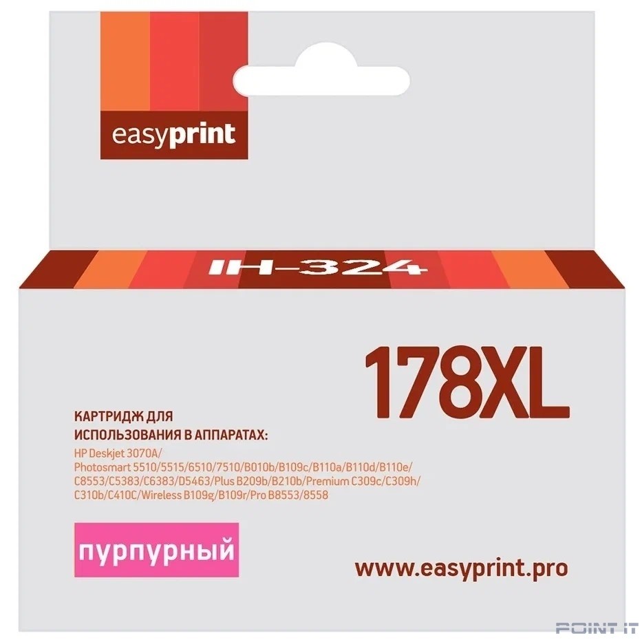 Easyprint CB324HE Картридж №178XL для HP Deskjet 3070A/Photosmart 5510/6510/C8583, пурпурный,с чипом