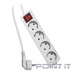Гарнизон Сетевой фильтр  ELB-G4-W-3, 4 евророзетки с выключателем и заземлением, допустимый ток 16А, длина 3м. 