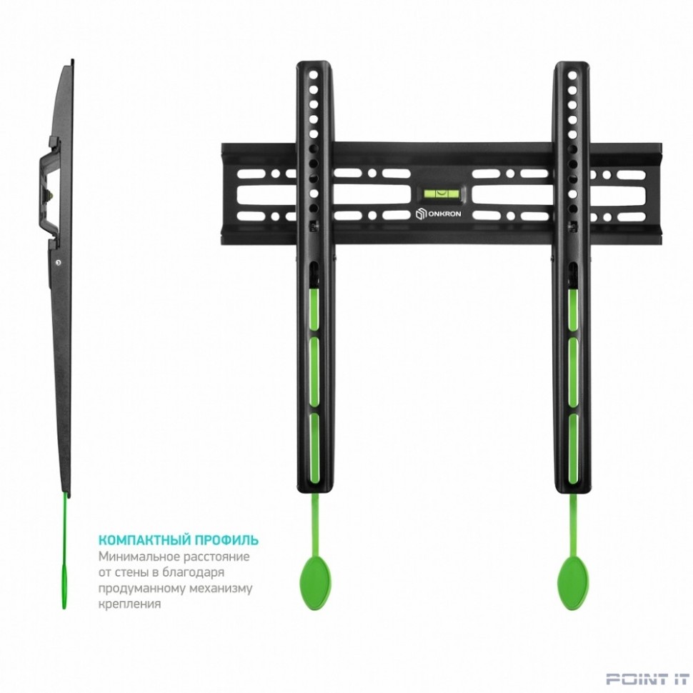ONKRON BASIC FM2 чёрный {32"-55" Максимальная нагрузка: 50 кг VESA: 75x75, 100x100, 100x200, 200x100, 200x200, 200x300, 200x400, 300x100, 300x200, 300x300, 300x400, 400x200}