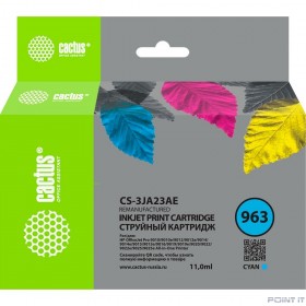 Картридж струйный Cactus CS-3JA23AE 963 голубой (11мл) для HP OfficeJet 9010/9012/9013/9014