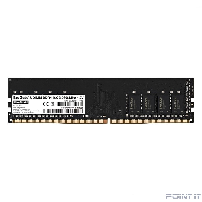 Exegate EX287014RUS Модуль памяти ExeGate Value Special DIMM DDR4 16GB <PC4-21300> 2666MHz
