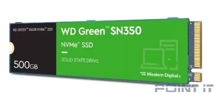 WD SSD Green SN350 NVMe, 500GB, M.2(22x80mm), NVMe, PCIe 3.0 x4, 3D TLC, WDS500G2G0C