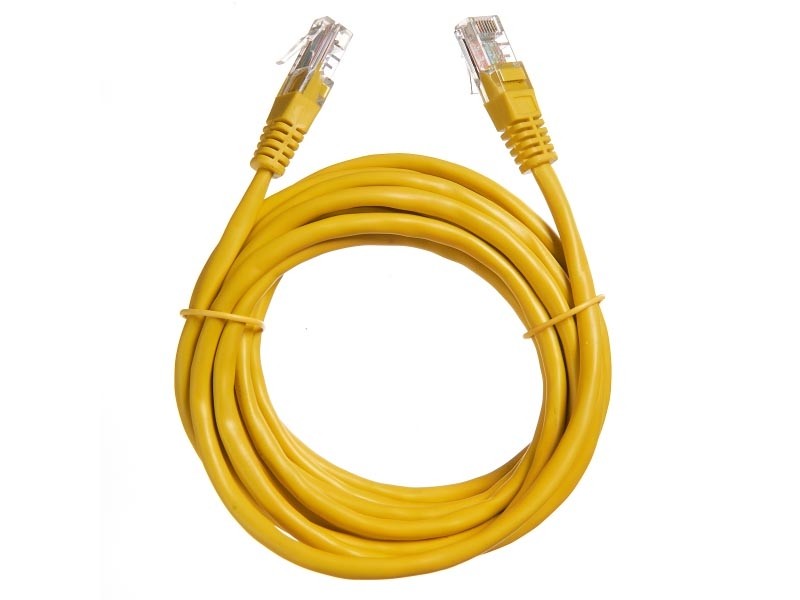 Патч-корд Technolink UTP4 cat 5e, 3,0м, ВС, LSZH, желтый, литой коннектор