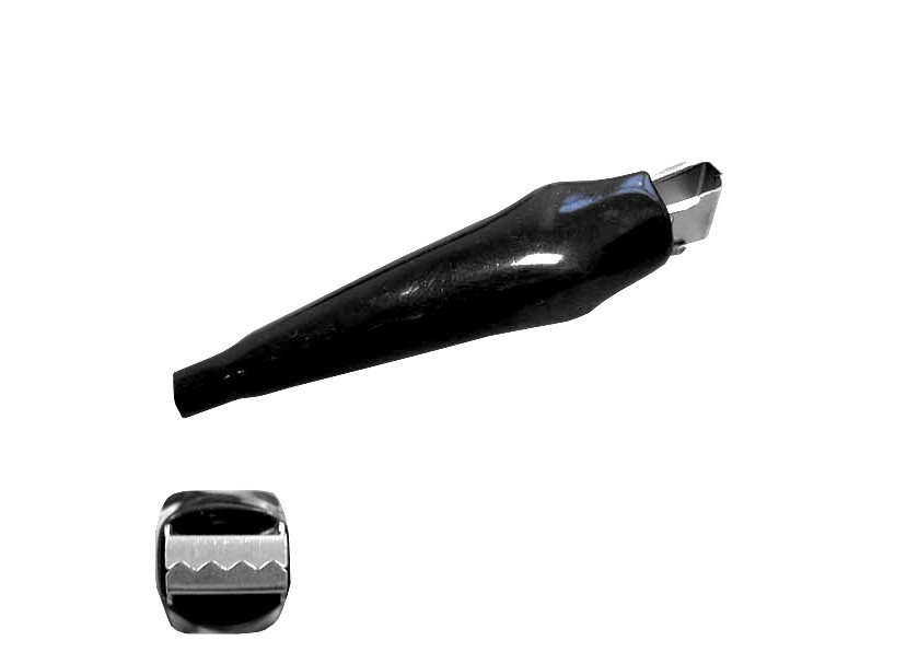 Зажим крокодил малый банан, 5A, черный, L=35мм, NETKO Optima