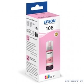 EPSON C13T09C64A  Картридж 108 EcoTank Ink для Epson L8050/L18050, Light Magenta 70