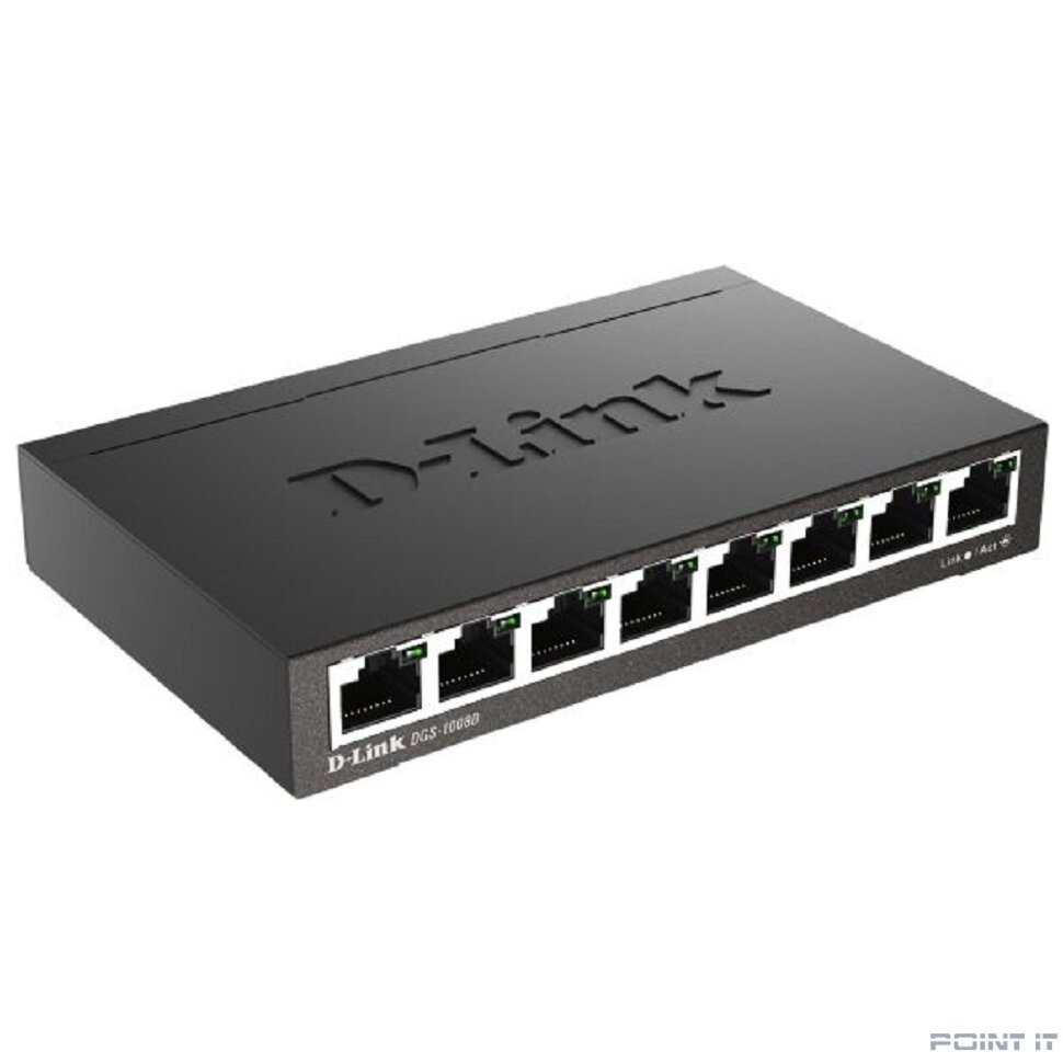 D-Link DGS-1008D/R1A Неуправляемый коммутатор с 8 портами 10/100/1000Base-T