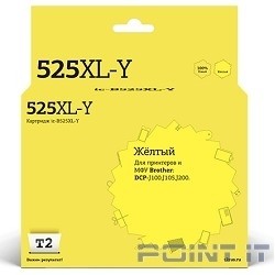 T2 LC-525XL-Y Картридж  (IC-B525XL-Y) для Brother DCP-J100/J105/J200, желтый