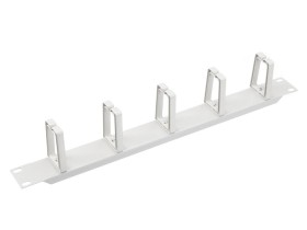 Кабельный органайзер 19, 1U, металлический, 5 пласт. колец, серый SB 