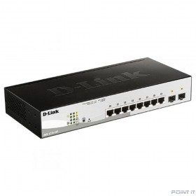 D-Link DGS-1210-10P/FL2A Управляемый L2 коммутатор с 8 портами 10/100/1000Base-T и 2 портами 1000Base-X SFP (8 портов PoE 802.3af/at, PoE бюджет 65 Вт)