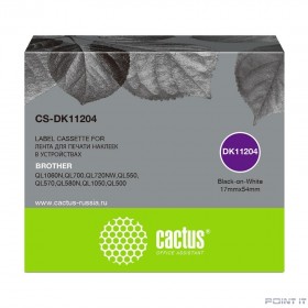 Картридж ленточный Cactus CS-DK11204 черный для Brother P-touch QL-500, QL-550, QL-700, QL-800