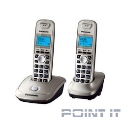 Panasonic KX-TG2512RUN (платиновый/золотой) {Доп трубка в комплекте,АОН, Caller ID,спикерфон на трубке,полифония}
