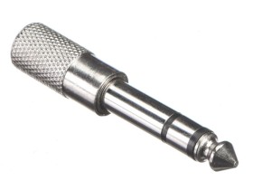 Переходник гнездо 3.5 мм стерео- штекер 6.3 мм стерео (металл), NETKO Optima