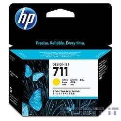 HP CZ136A Картридж №711, Yellow {Designjet T120/T520, Yellow (29ml 3 - pack)}