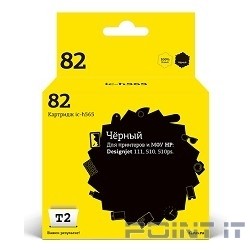T2 CH565A Картридж струйный №82 для HP Designjet 111/510/510ps, черный, с чипом