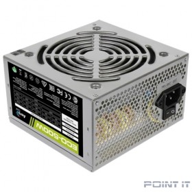 Aerocool 500W Retail ECO-500W ATX v2.3 Haswell, fan 12cm, 400mm cable, power cord, 20+4P, 12V 4P, 1x PCI-E 6P, 3x SATA, 2x PATA, 1x FDD