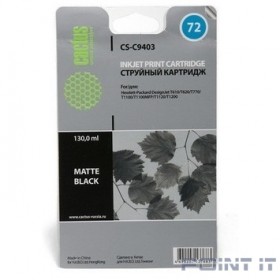 Картридж струйный Cactus CS-C9403 №72 фото черный матовый (130мл) для HP DJ T610/T620/T770/T1100/T1100MFP/T1120/T1200