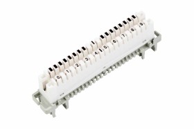 Плинт LSA Profil  размыкаемый, ABS, 10 пар, металлические контакты, универсальный, нумерация (0-9), бело-серый