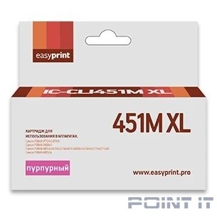 Easyprint CLI-451M XL Картридж IC-CLI451M XL для Canon PIXMA iP7240/MG5440/6340, пурпурный, с чипом