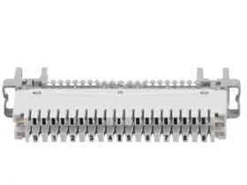 Плинт LSA Profil  размыкаемый, ABS, 10 пар, металлические контакты, универсальный, нумерация (0-9), бело-серый NETKO Optima SB