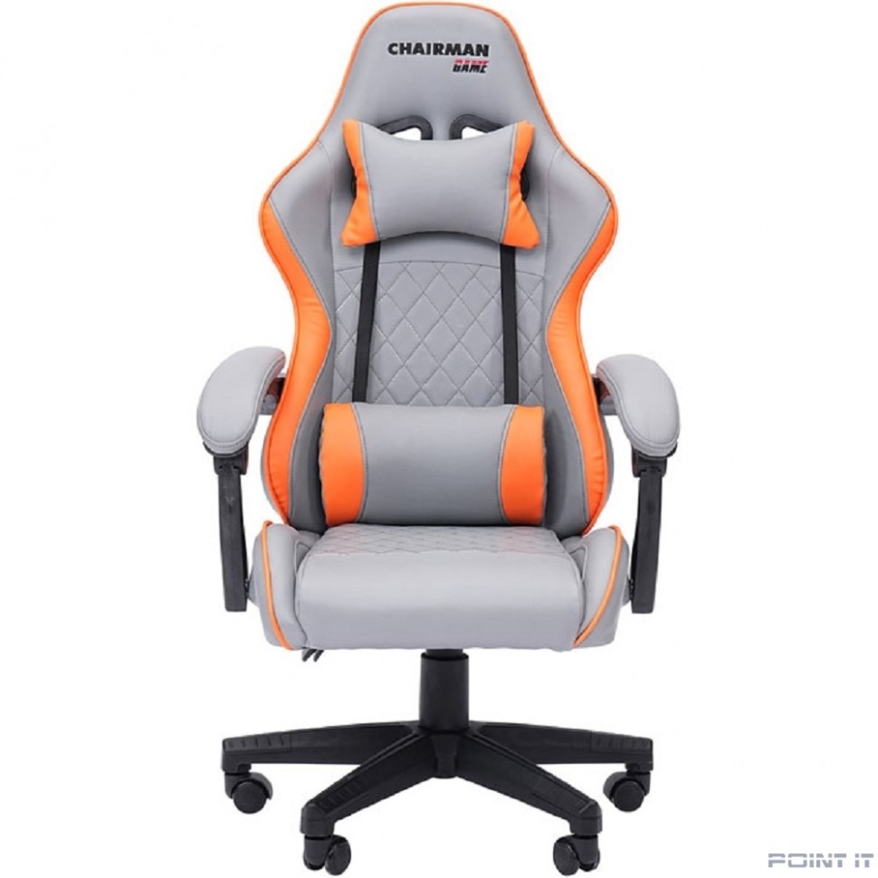 Офисное кресло Chairman CH28 экокожа, серо-оранжевый (7162897)