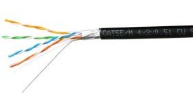 Кабель Skynet Premium FTP4 cat.5е, одножильный, 305м, Cu, Проходит Fluke тест, для наружных работ, черный