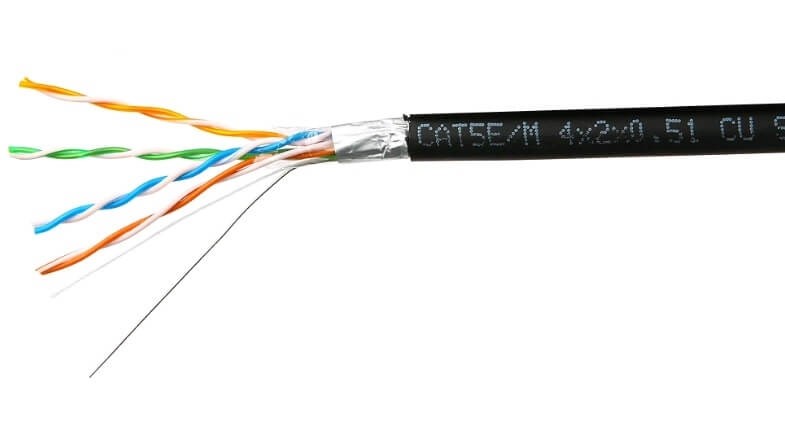 Кабель Skynet Premium FTP4 cat.5е, одножильный, 305м, Cu, Проходит Fluke тест, для наружных работ, черный