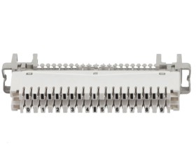 Плинт LSA Profil  размыкаемый, ABS, 10 пар, металлические контакты, универсальный, нумерация (0-9), бело-серый NETKO Optima