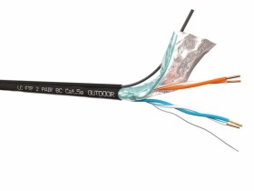 Кабель LC FTP2 cat.5е, одножильный, экранированный, 305м, Cu, для наружных работ, проволочный трос