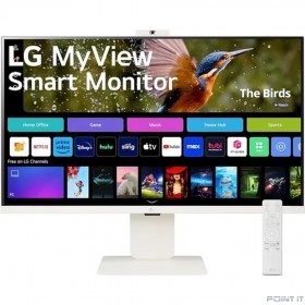 Монитор LCD LG 31.5&quot; 32SR85U-W Smart Monitor {IPS 3840x2160 60Hz 5ms 400cd 16:9 178/178 2x5W webcamera USB-C(90W) 2xHDMI USB VESA}