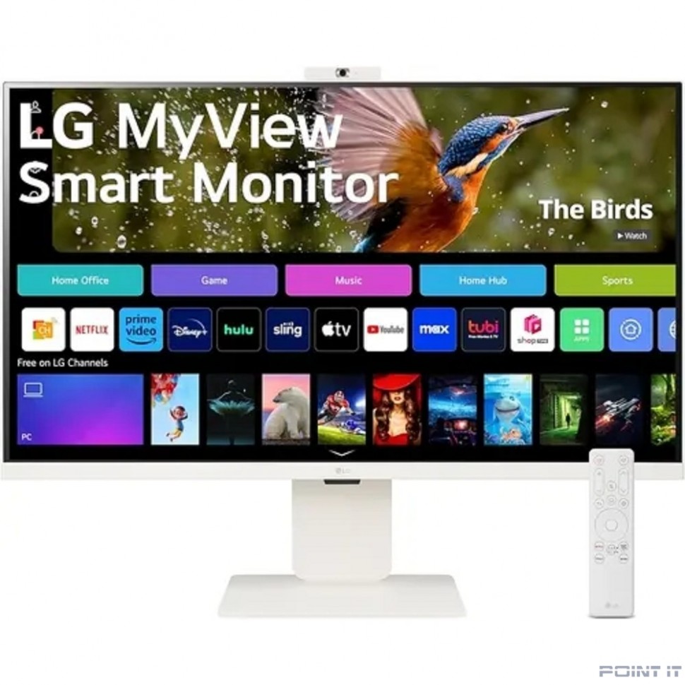 Монитор LCD LG 31.5" 32SR85U-W Smart Monitor {IPS 3840x2160 60Hz 5ms 400cd 16:9 178/178 2x5W webcamera USB-C(90W) 2xHDMI USB VESA}