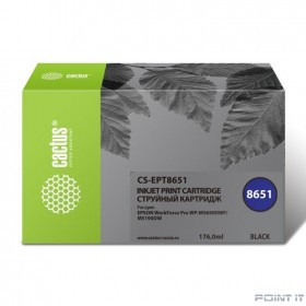 Картридж BLACK 176ML CS-EPT8651 CACTUS