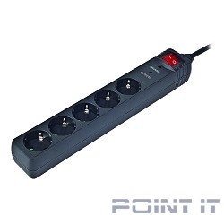 Energenie Сетевой фильтр SPG5-C-5 1.5m 16А черный (сечение 3*1,5 мм)