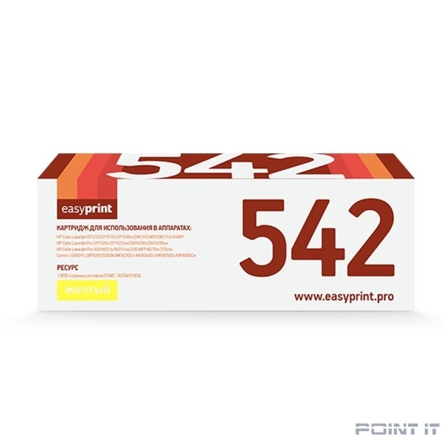 EasyPrint CB542A/CE322A/CF212A/Canon 716Y/731Y Картридж LH-542 U для HP CLJ CP1215/CP1515/CP1525/CM1415/Pro 200 M251/M276 (1800 стр.) жёлтый, с чипом