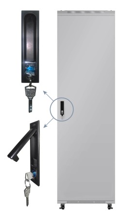 Дверь для шкафа серии Expert 27U Ширина 600, металлическая, серая, Netko