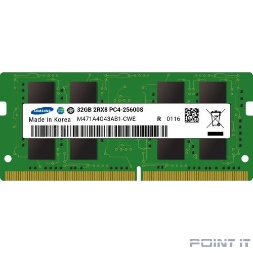 Samsung DDR4 32Gb 3200MHz M471A4G43AB1-CWE OEM PC4-25600 CL19 SO-DIMM 260-pin 1.2В original single rank
